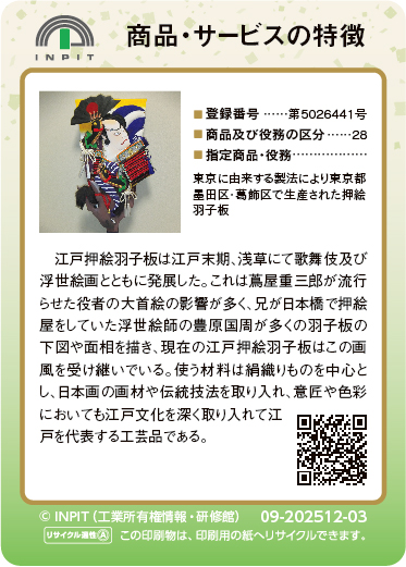 江戸押絵羽子板（裏）