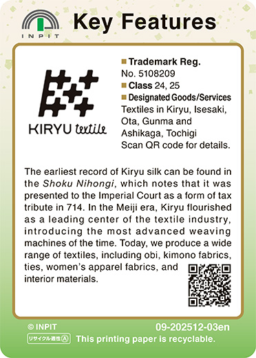 KIRYU textile（裏）